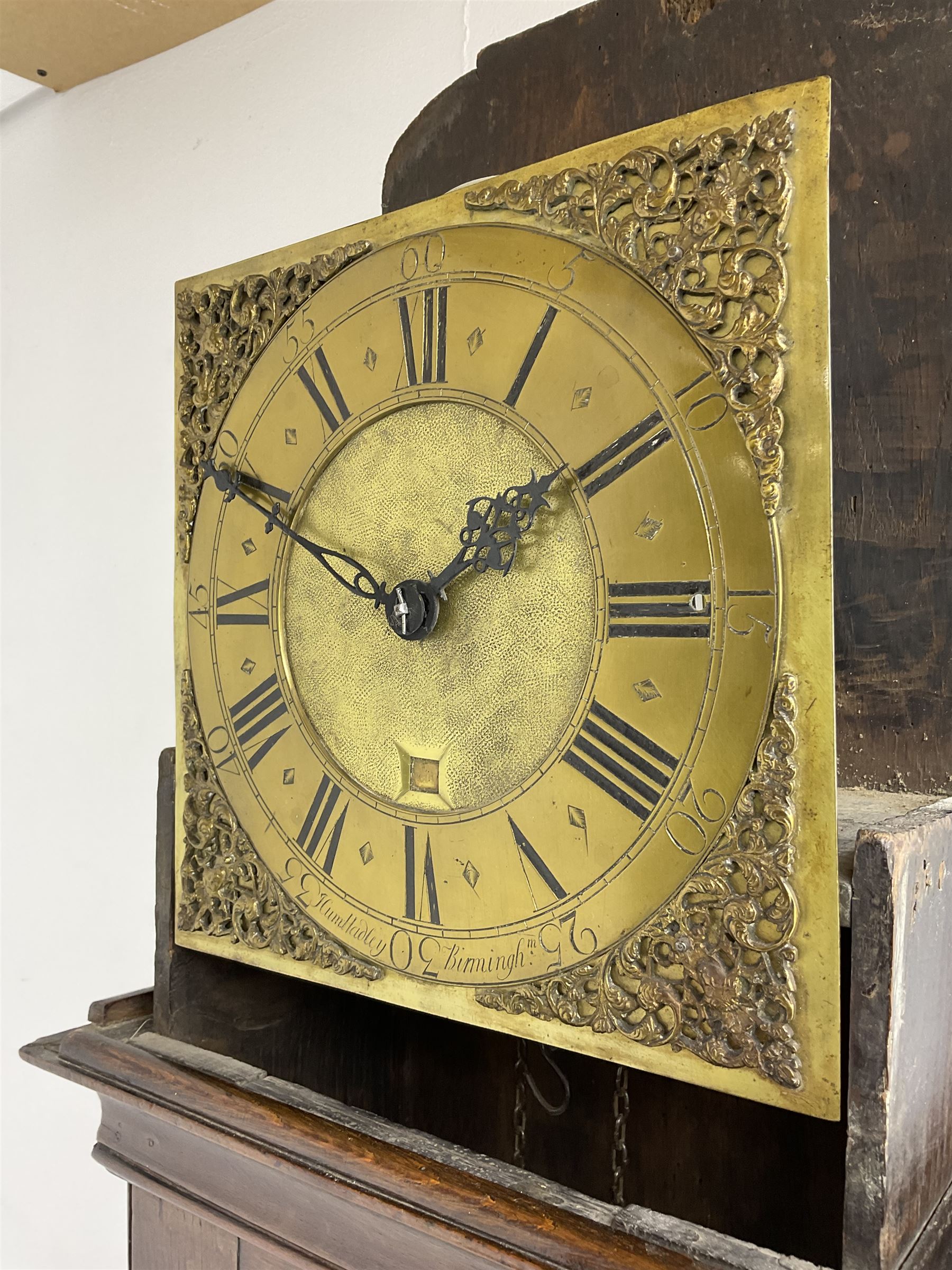 Humphrey Hadley of Birmingham - mid 18th century 30-hour oak longcase clock - Image 3 of 4