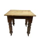 Edwardian pine and walnut dining table