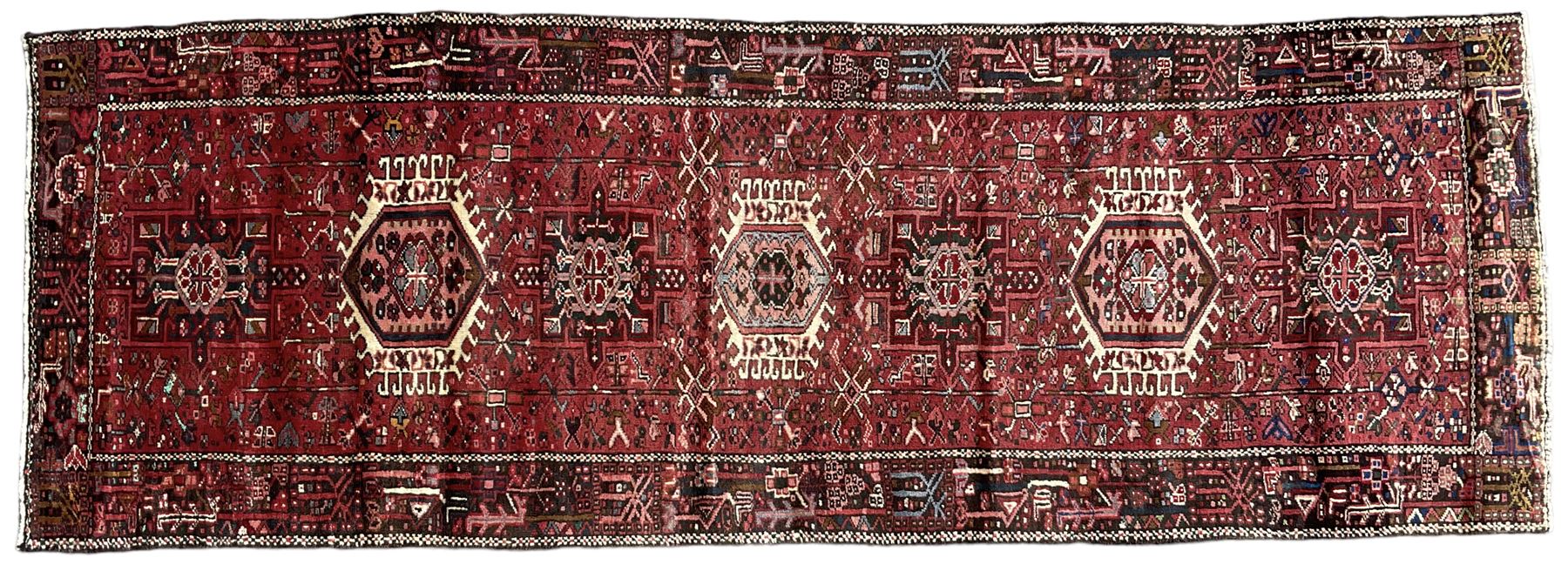 Persian Karajeh crimson ground runner rug - Image 6 of 6