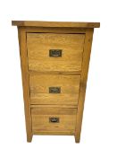 Light oak three drawer pedestal filing chest