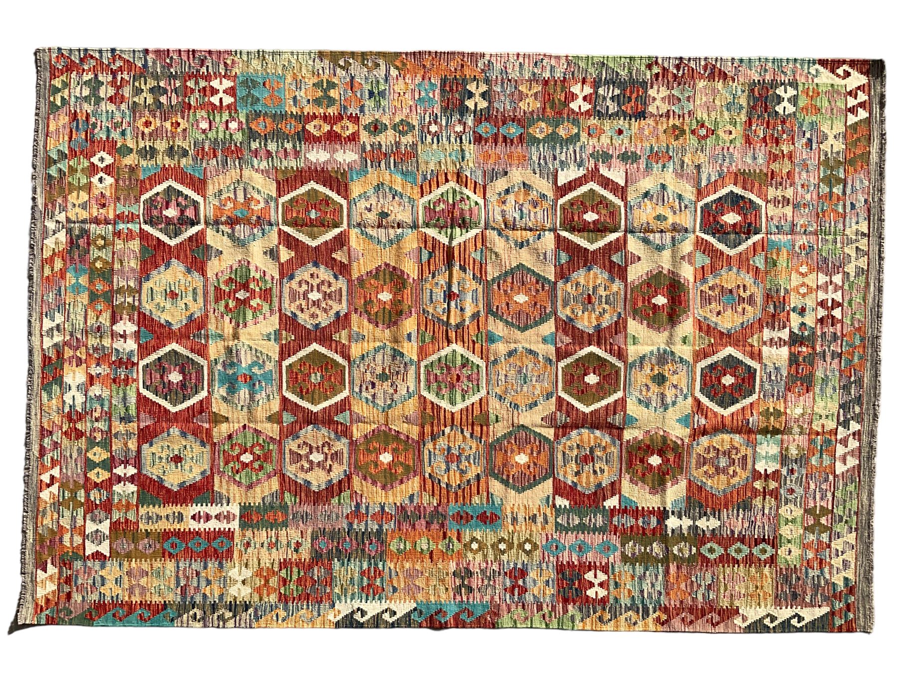 Anatolian Turkish Kilim multi-colour rug - Image 3 of 8