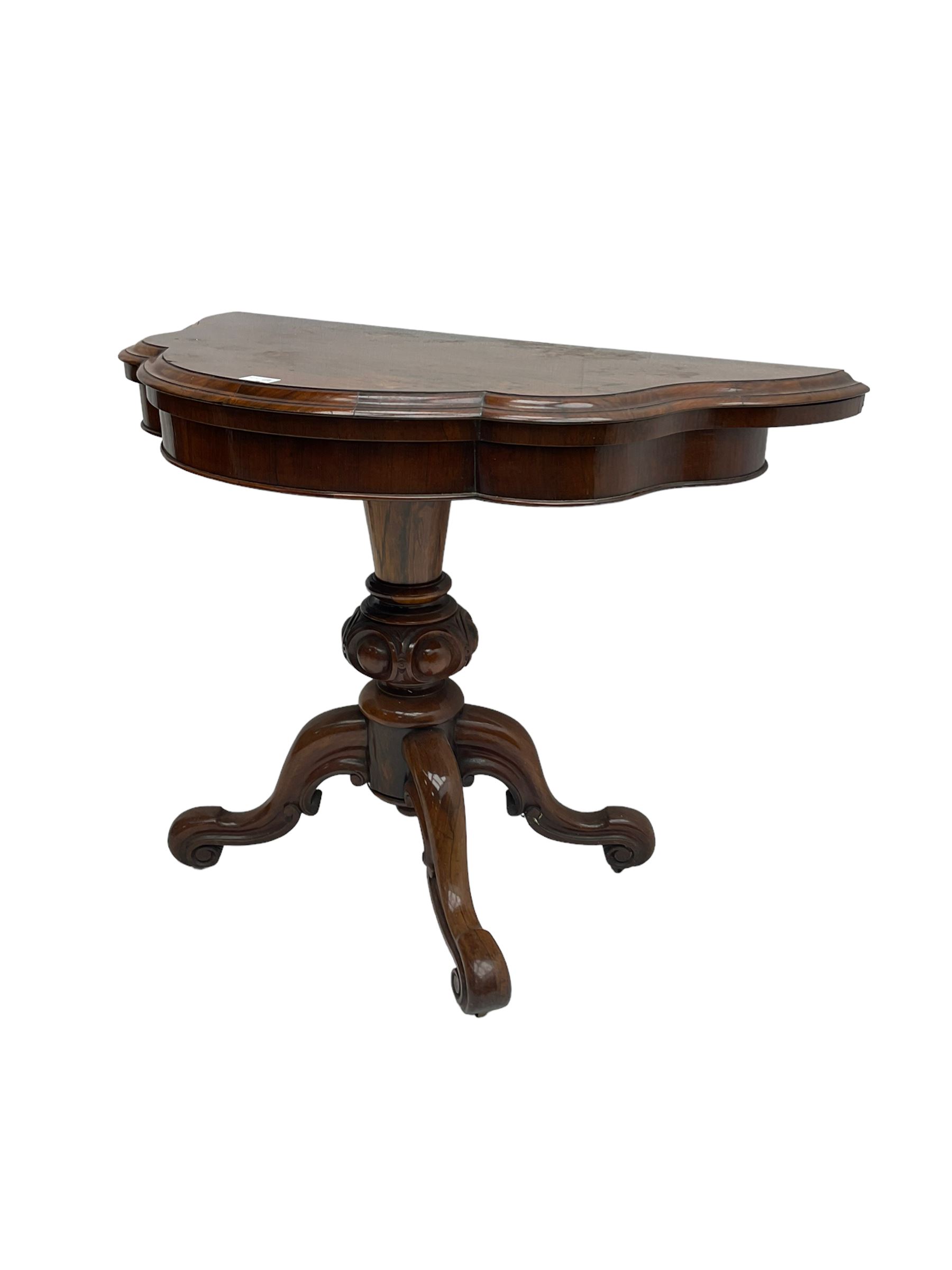 Victorian rosewood serpentine tea table - Image 7 of 7