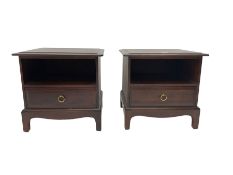 Stag Minstrel - pair of mahogany bedside lamp tables