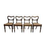 Set four late 19th century rosewood dining chairs