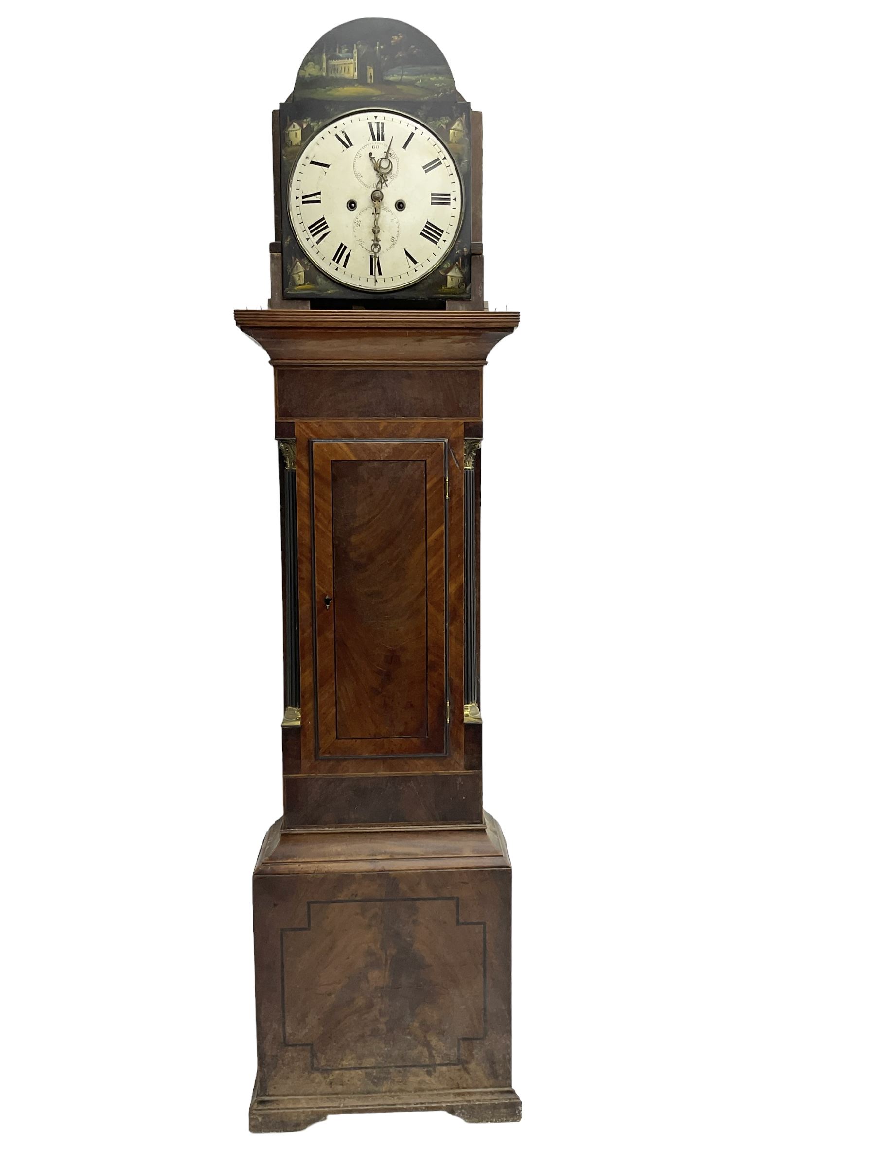 Mid-19th century mahogany 8-day longcase clock case and movement for restoration or parts