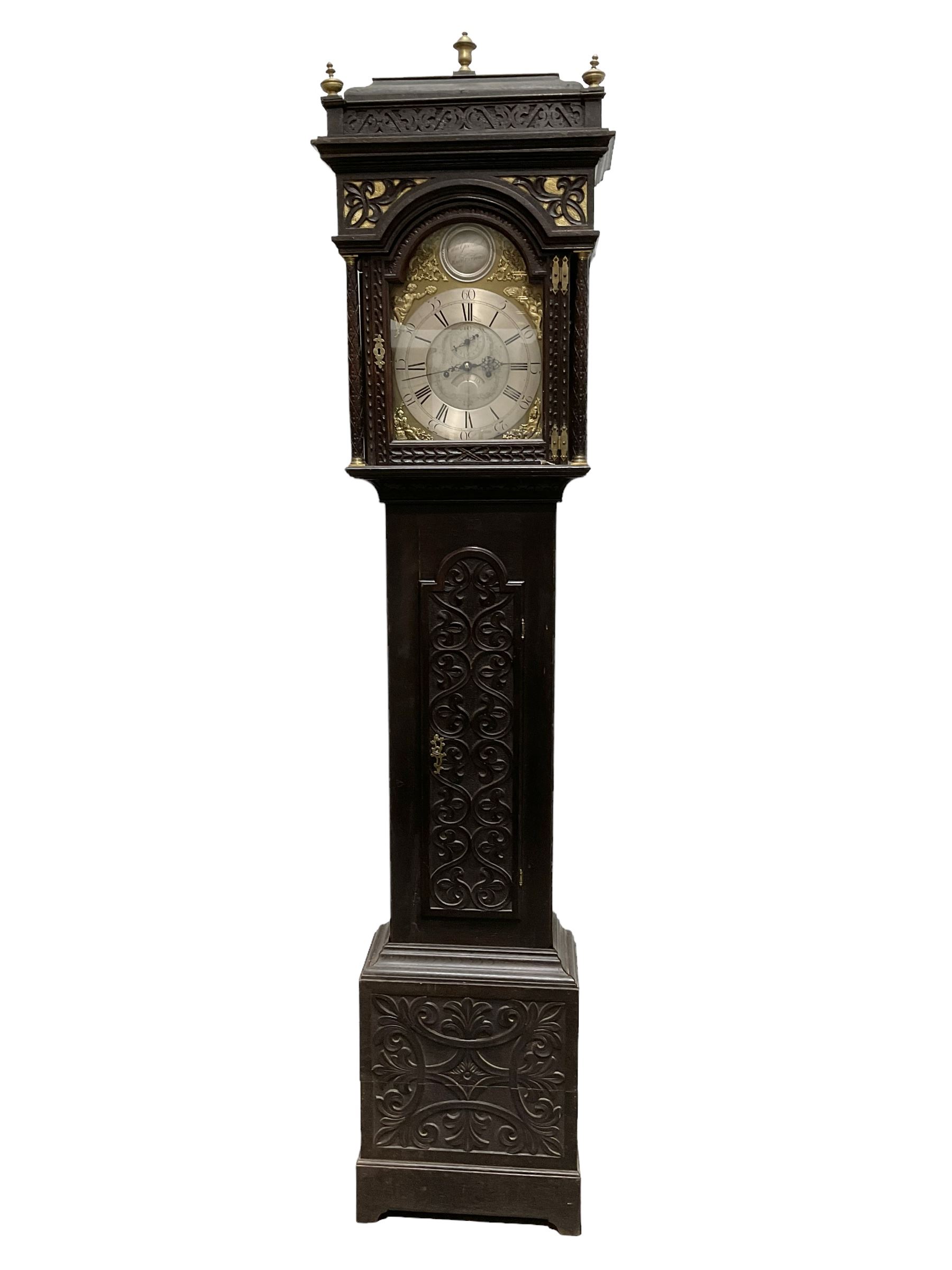 Edward Golland of Retford (Notts) - mid-18th century 8-day carved oak longcase c1760