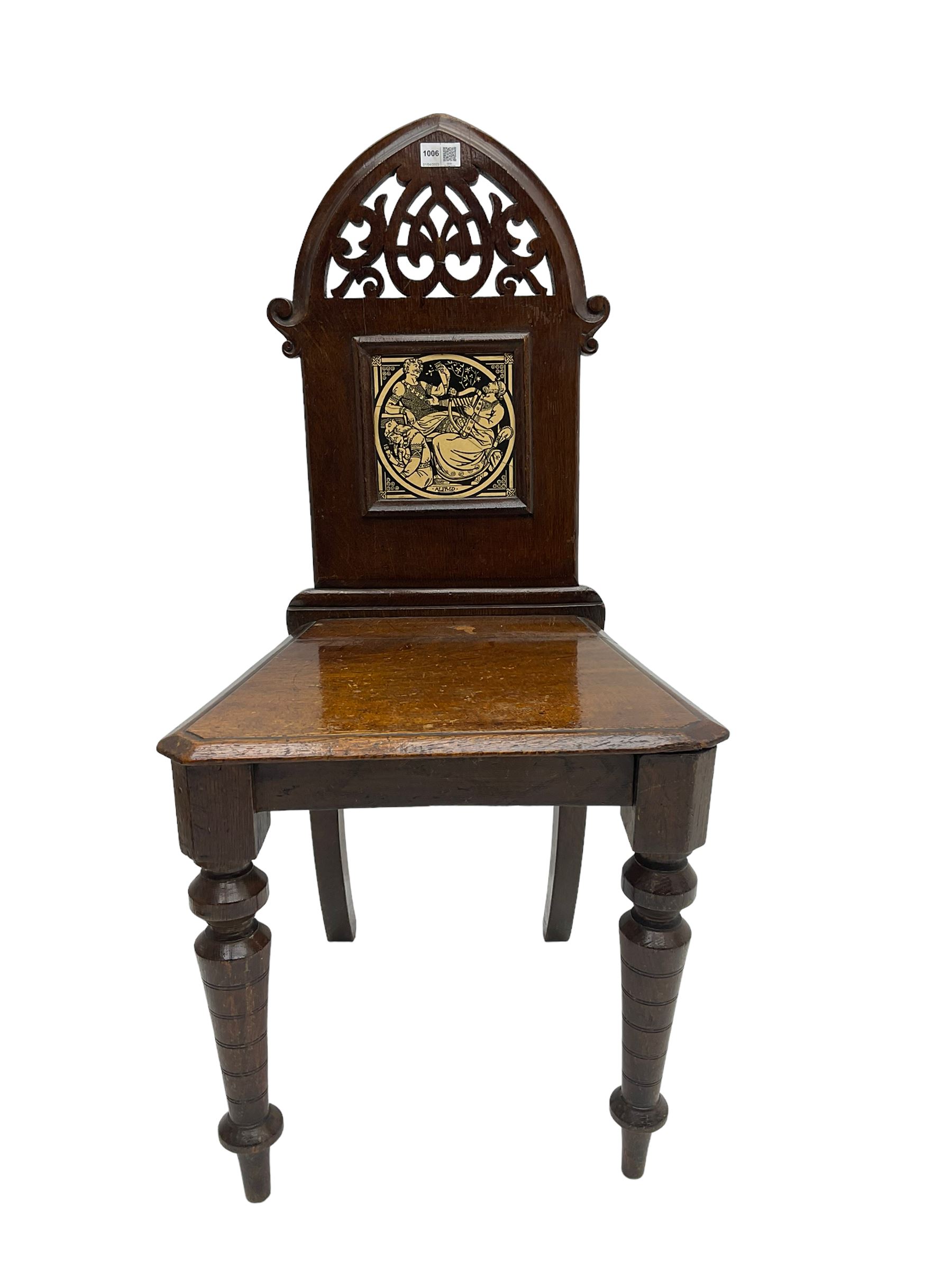 19th century oak hall chair