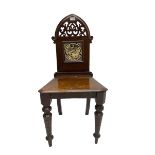 19th century oak hall chair