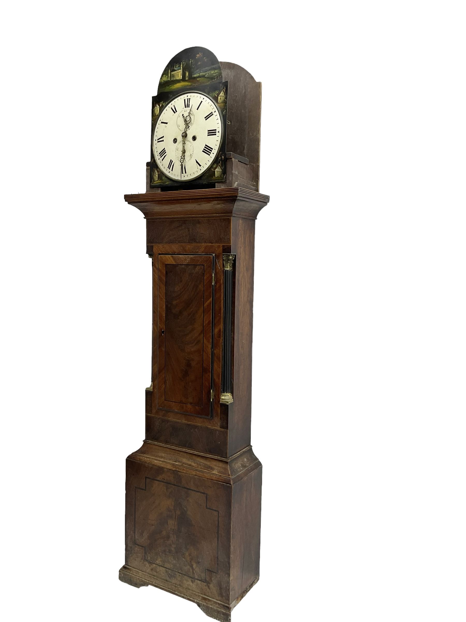 Mid-19th century mahogany 8-day longcase clock case and movement for restoration or parts - Image 3 of 6