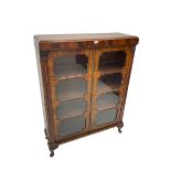 Early 20th century Art Deco walnut and mahogany bookcase