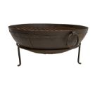 Circular cast iron fire pit