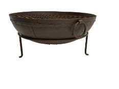 Circular cast iron fire pit