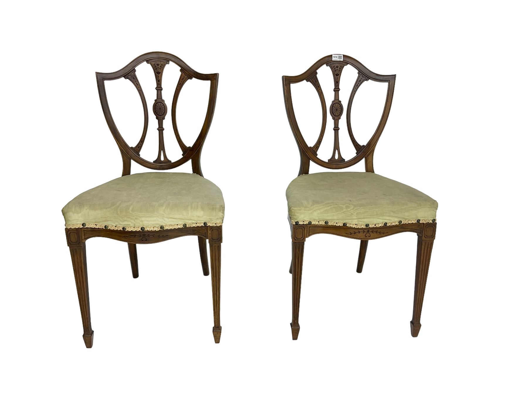 Pair late 19th century rosewood dining chairs