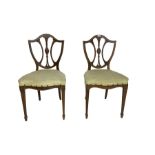 Pair late 19th century rosewood dining chairs