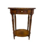 Oval mahogany side or lamp table