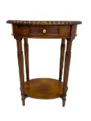 Oval mahogany side or lamp table