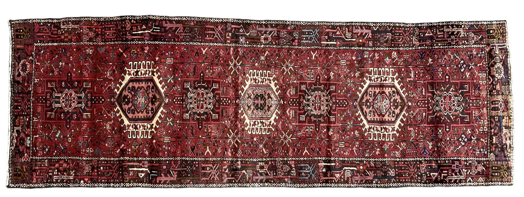 Persian Karajeh crimson ground runner rug - Image 2 of 6