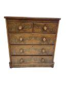 Late 19th century walnut and mahogany straight-front chest