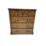 Late 19th century walnut and mahogany straight-front chest