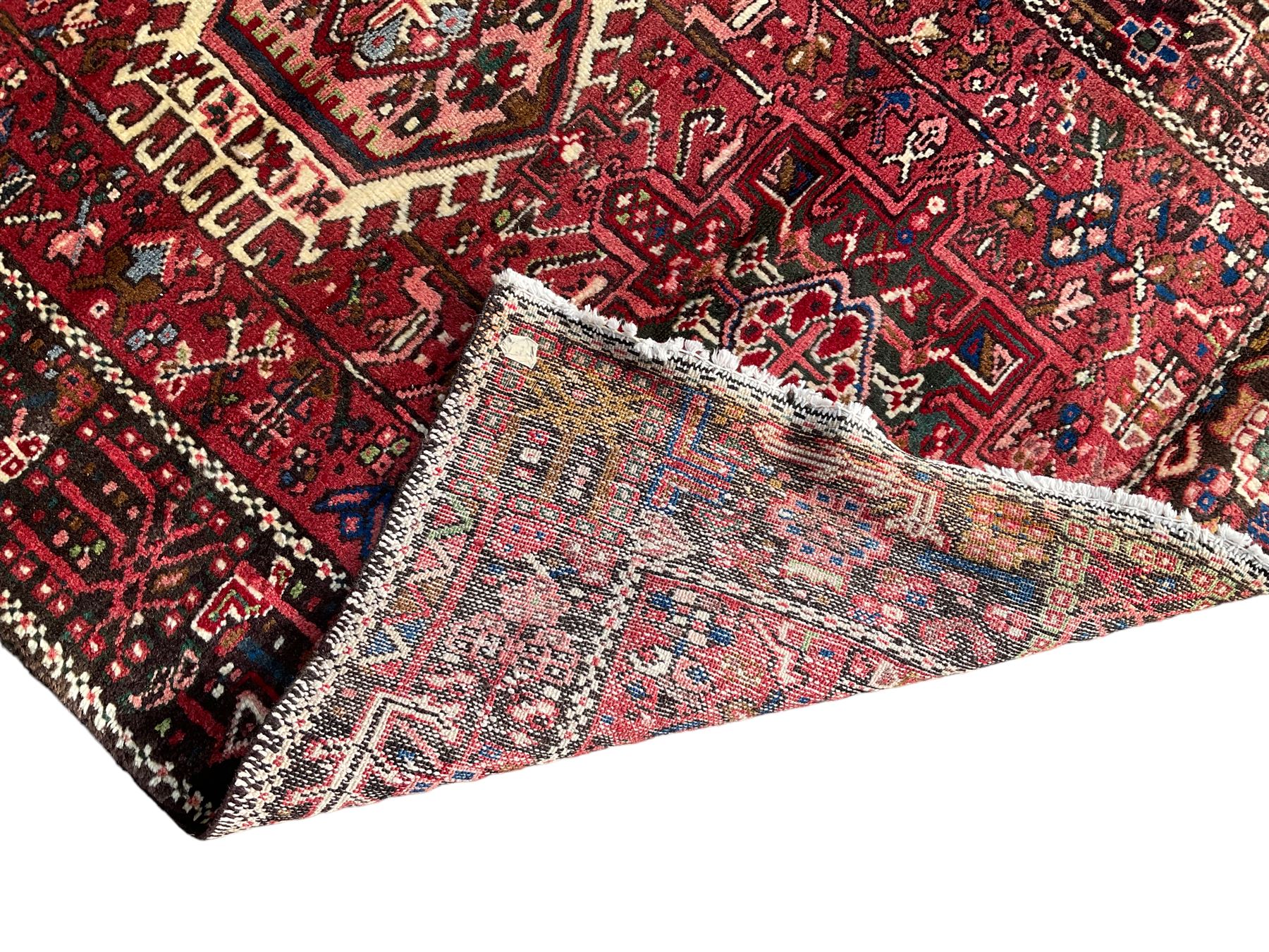 Persian Karajeh crimson ground runner rug - Image 5 of 6