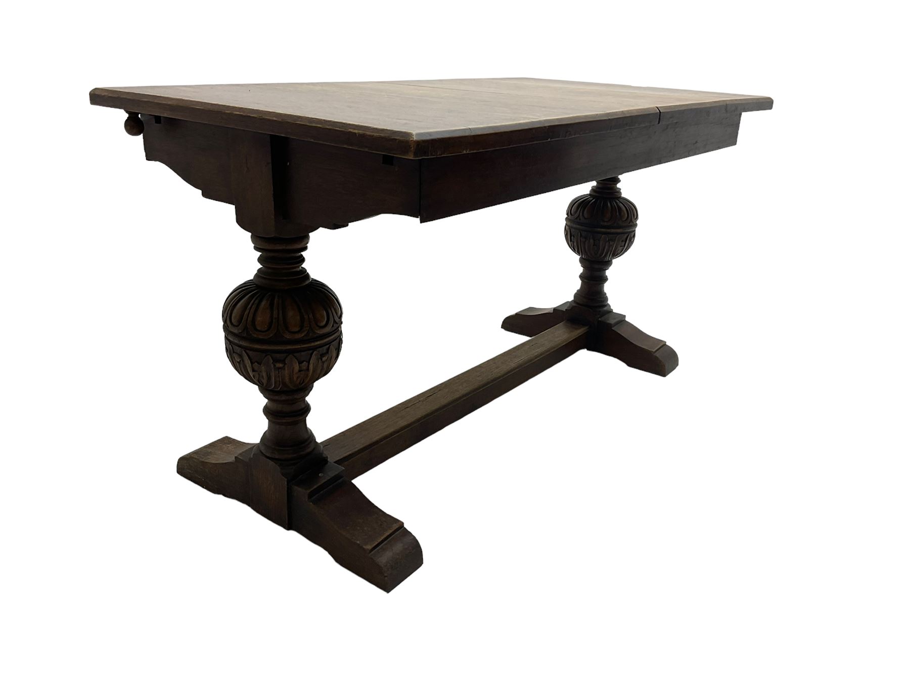 19th century oak extending dining table - Image 3 of 6