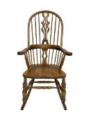 Beech Windsor rocking armchair