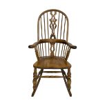 Beech Windsor rocking armchair