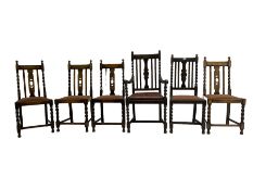 Near set six oak dining chairs