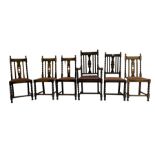 Near set six oak dining chairs