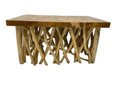 Rustic hardwood coffee table