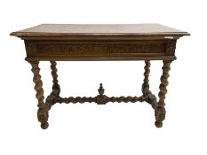 Early 20th century carved oak side table