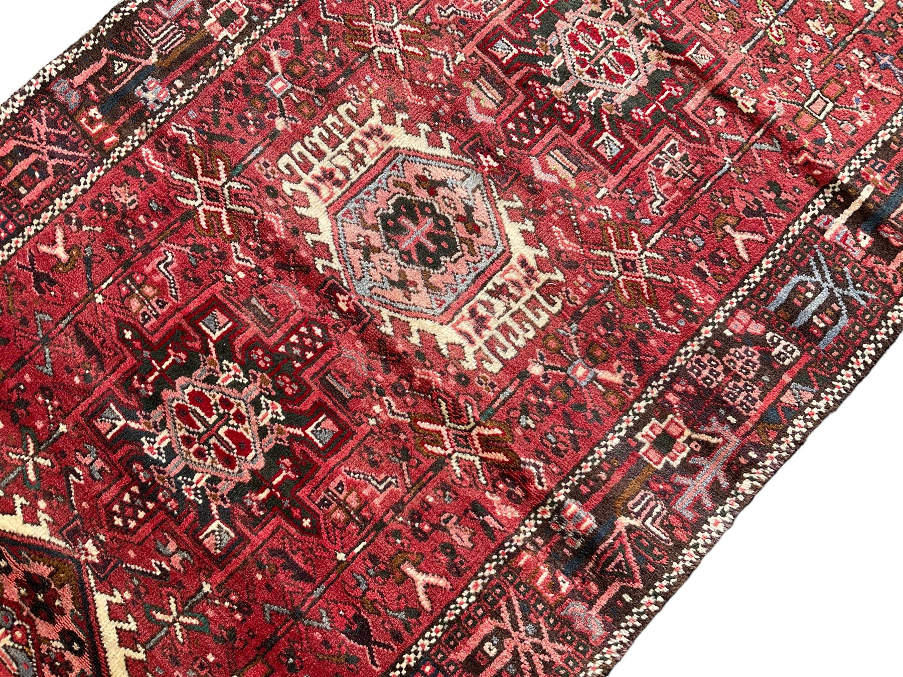 Persian Karajeh crimson ground runner rug - Image 3 of 6