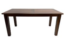 Hardwood rectangular dining table on square tapered legs