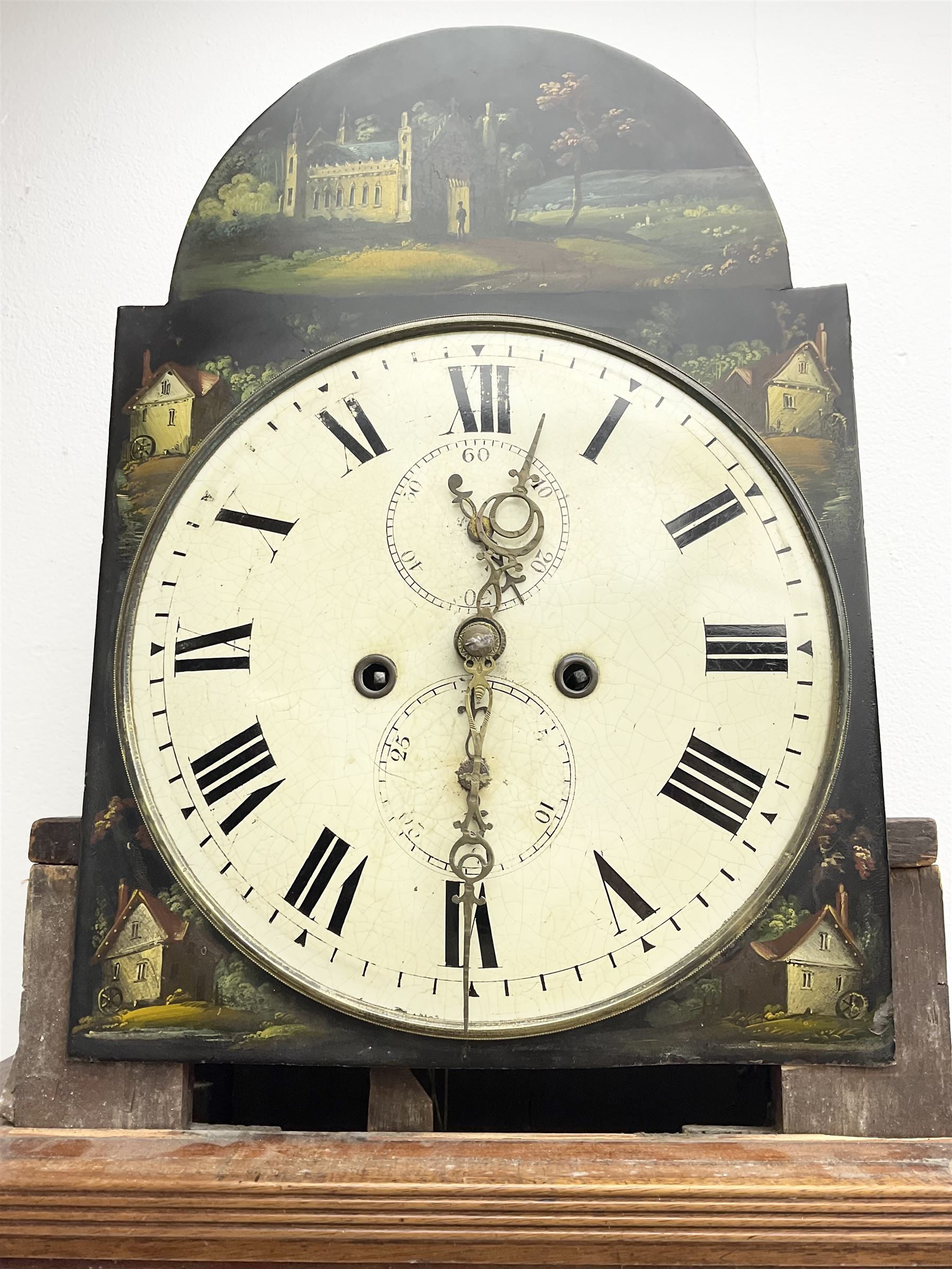 Mid-19th century mahogany 8-day longcase clock case and movement for restoration or parts - Image 2 of 6