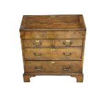 George III mahogany and walnut bureau