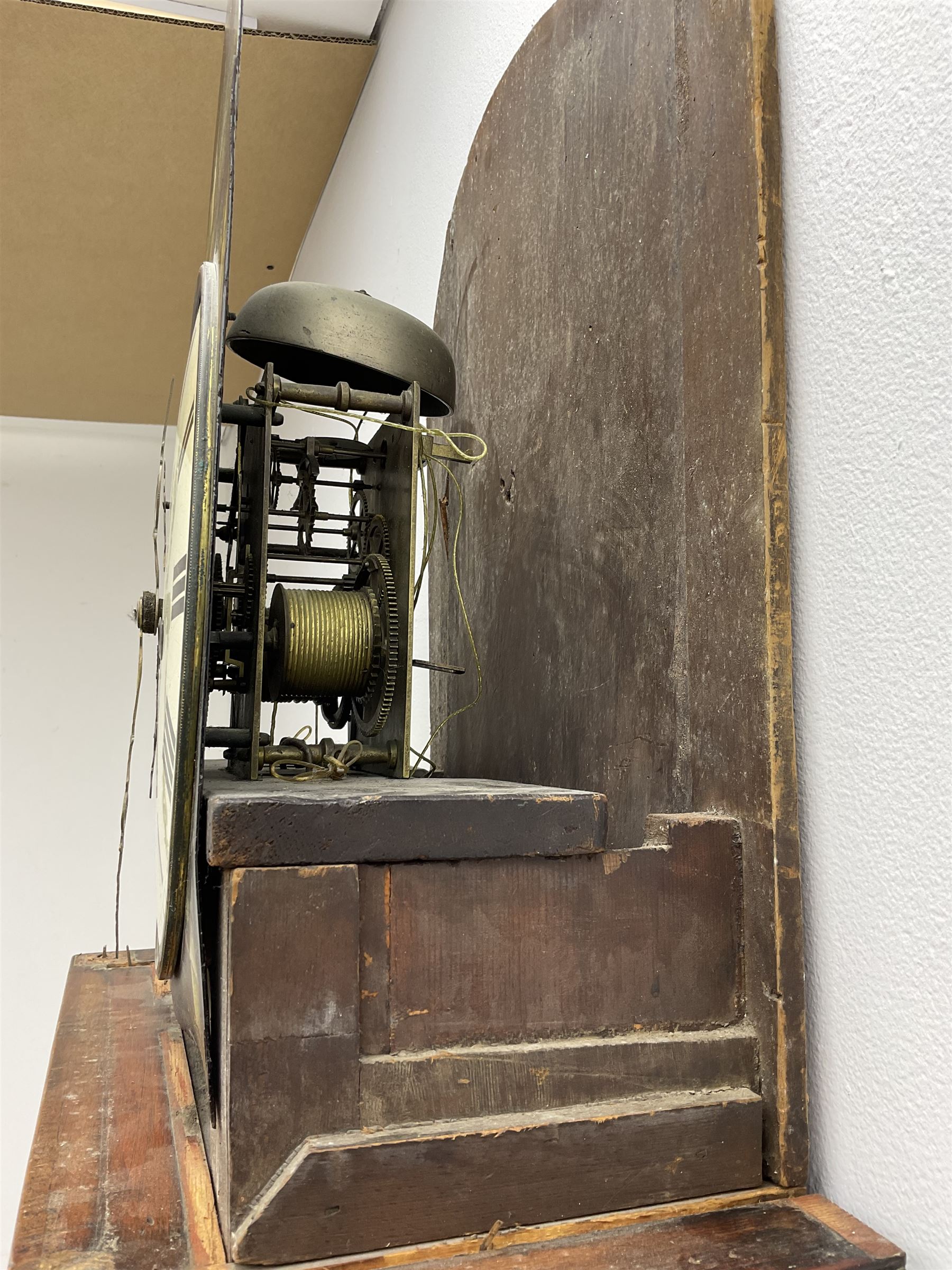 Mid-19th century mahogany 8-day longcase clock case and movement for restoration or parts - Image 6 of 6