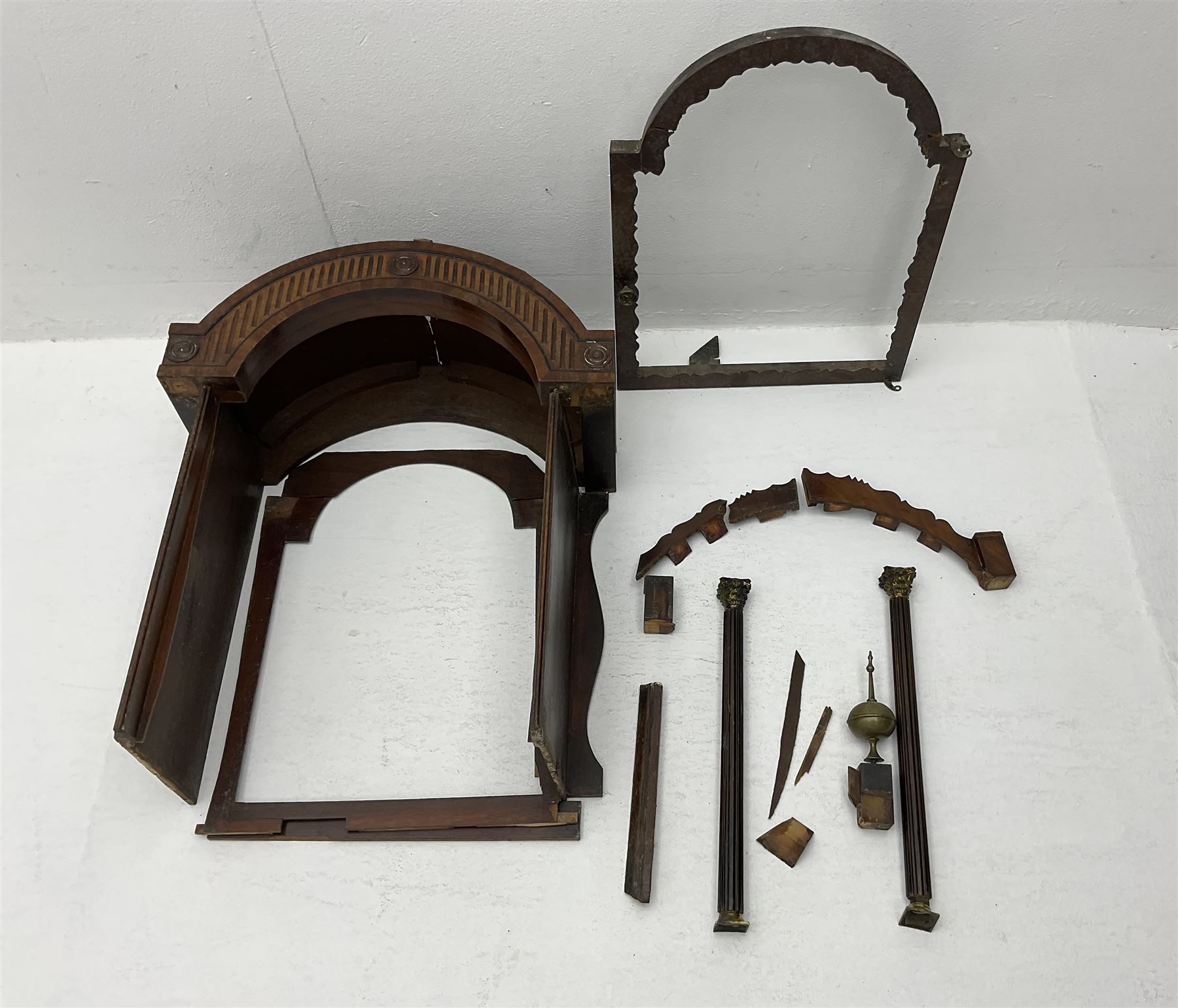 Mid-19th century mahogany 8-day longcase clock case and movement for restoration or parts - Image 5 of 6