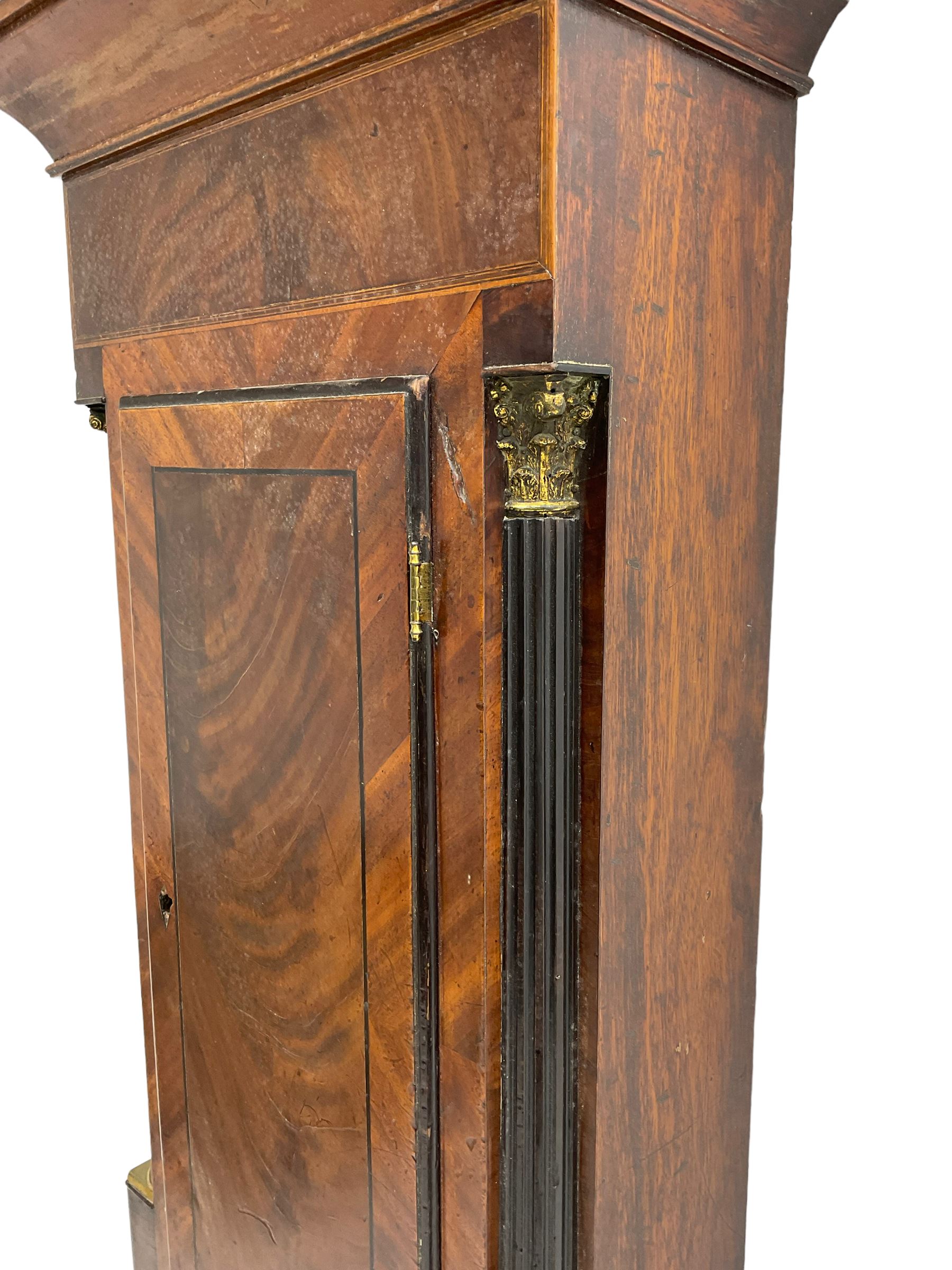 Mid-19th century mahogany 8-day longcase clock case and movement for restoration or parts - Image 4 of 6