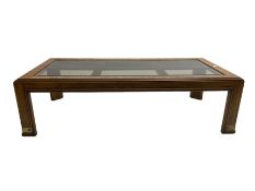 Rectangular walnut finish coffee table