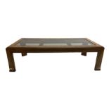 Rectangular walnut finish coffee table