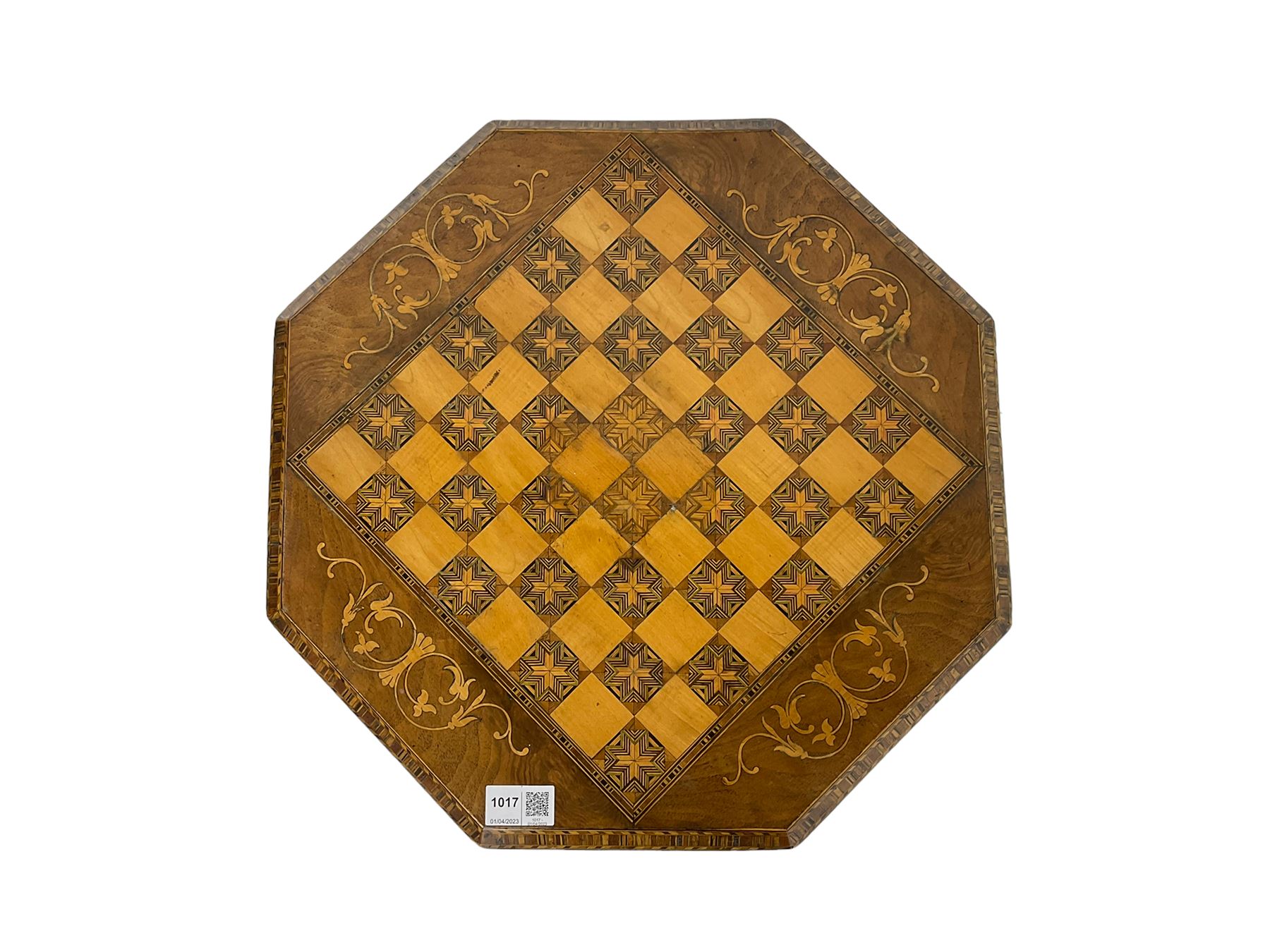 Late 19th century inlaid walnut sewing or work table - Image 4 of 6