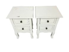 Pair white finish bedsides