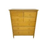 Light oak seven drawer chest