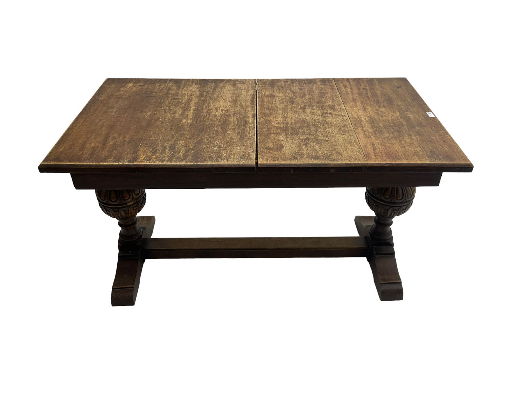 19th century oak extending dining table - Image 2 of 6