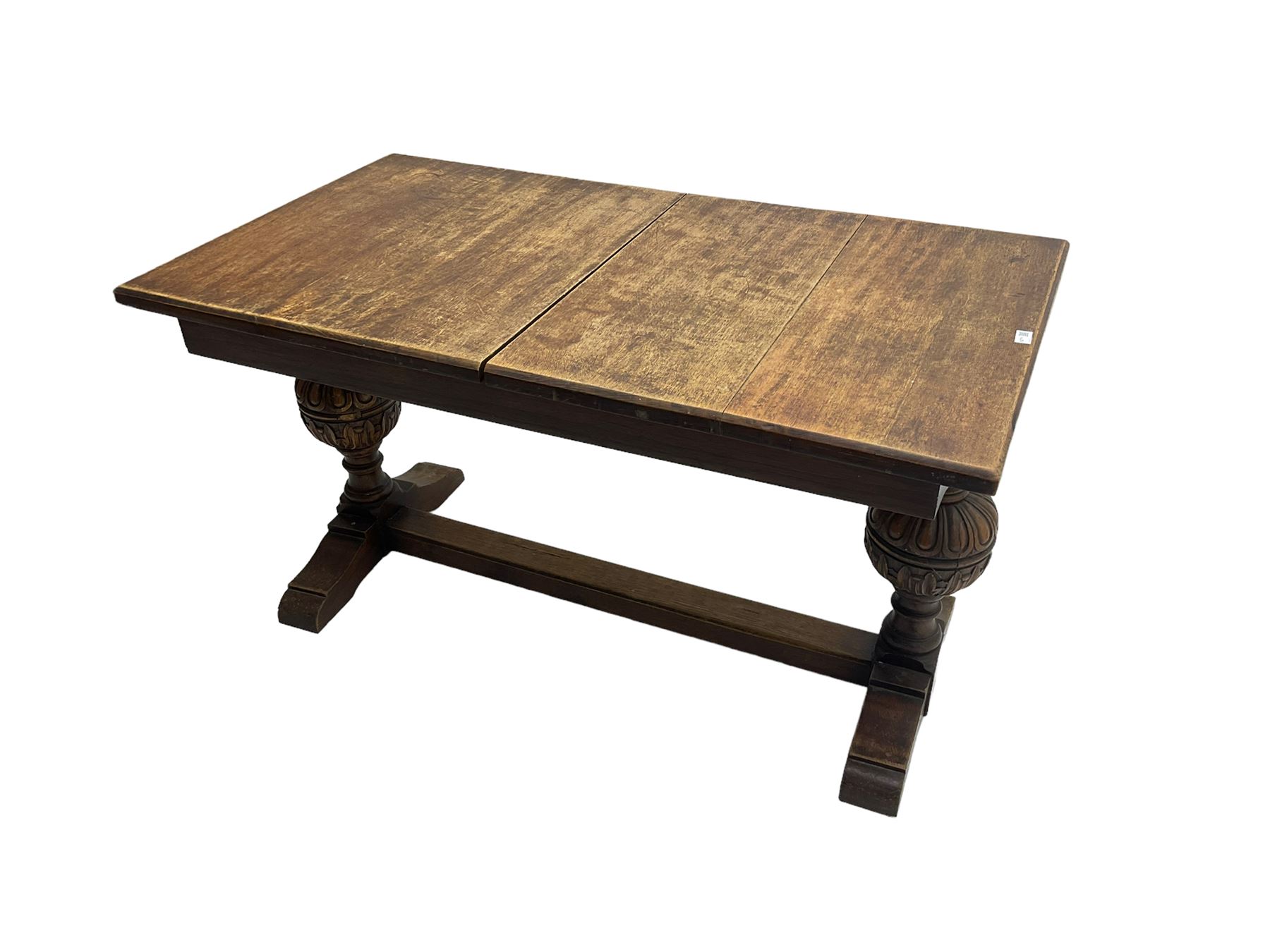 19th century oak extending dining table - Image 6 of 6