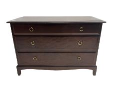 Stag Minstrel - mahogany three drawer chest