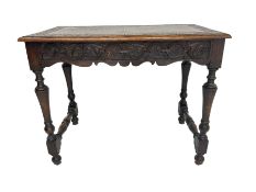 Late 19th century ecclesiastical oak side table