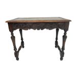 Late 19th century ecclesiastical oak side table