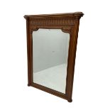 Early 20th century French oak overmantle mirror