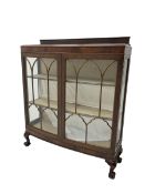 Early 20th century mahogany bow front display cabinet